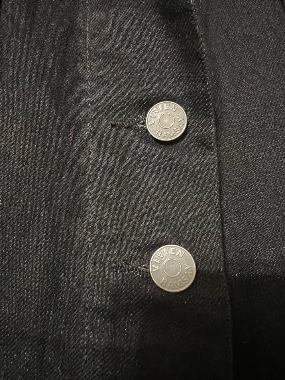 RARE Vivian Ramsay Black A-Line Button-Front Skirt - Picture 4 of 9